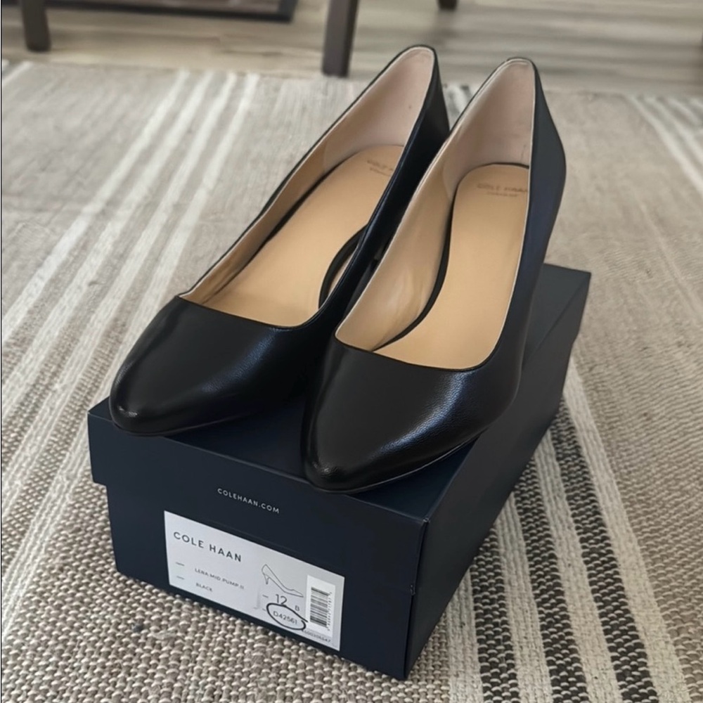 Cole Haan Women's Lena Mid Black Pumps 12B